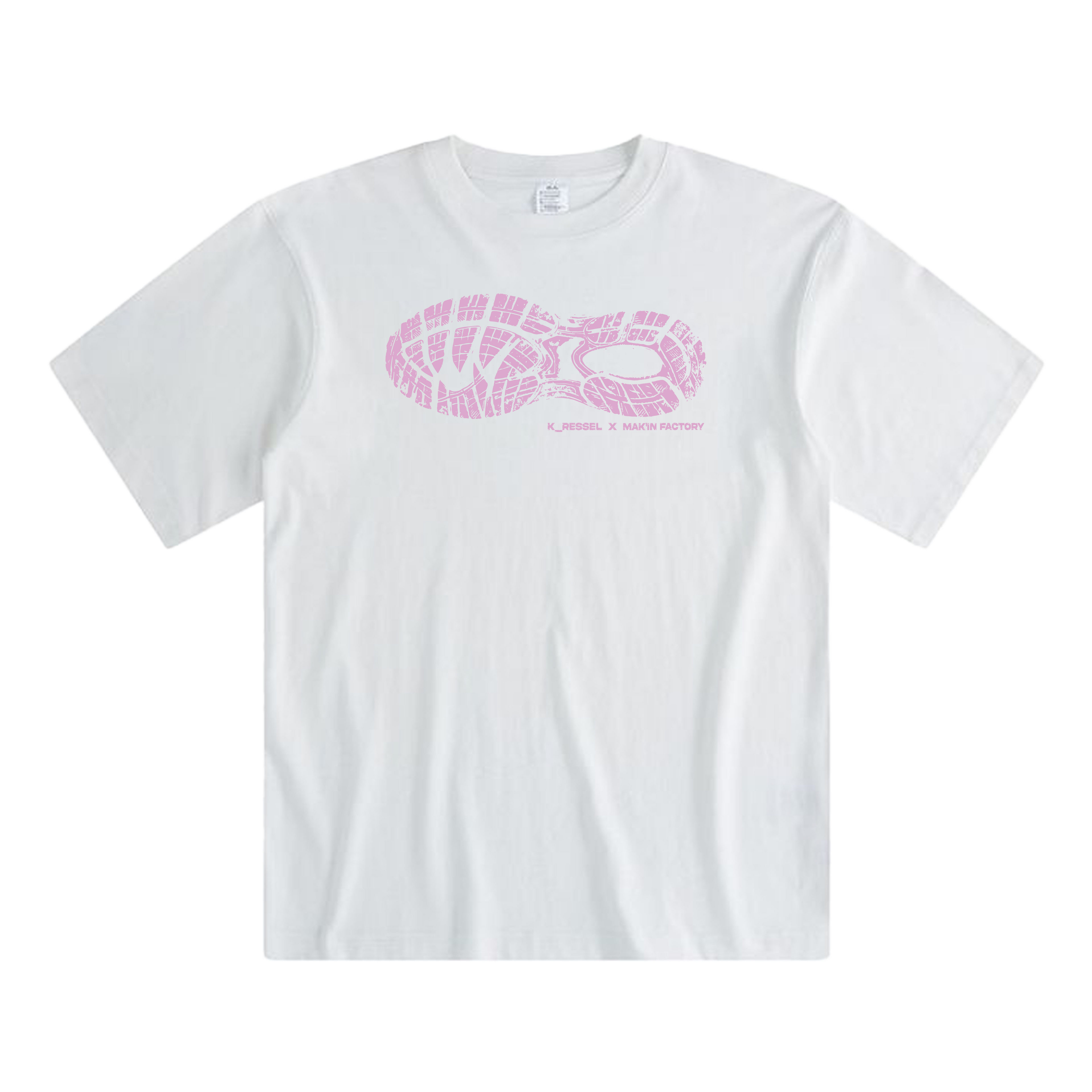 MAK'IN FACTORY X K__RESSEL - T-shirt empreinte rose