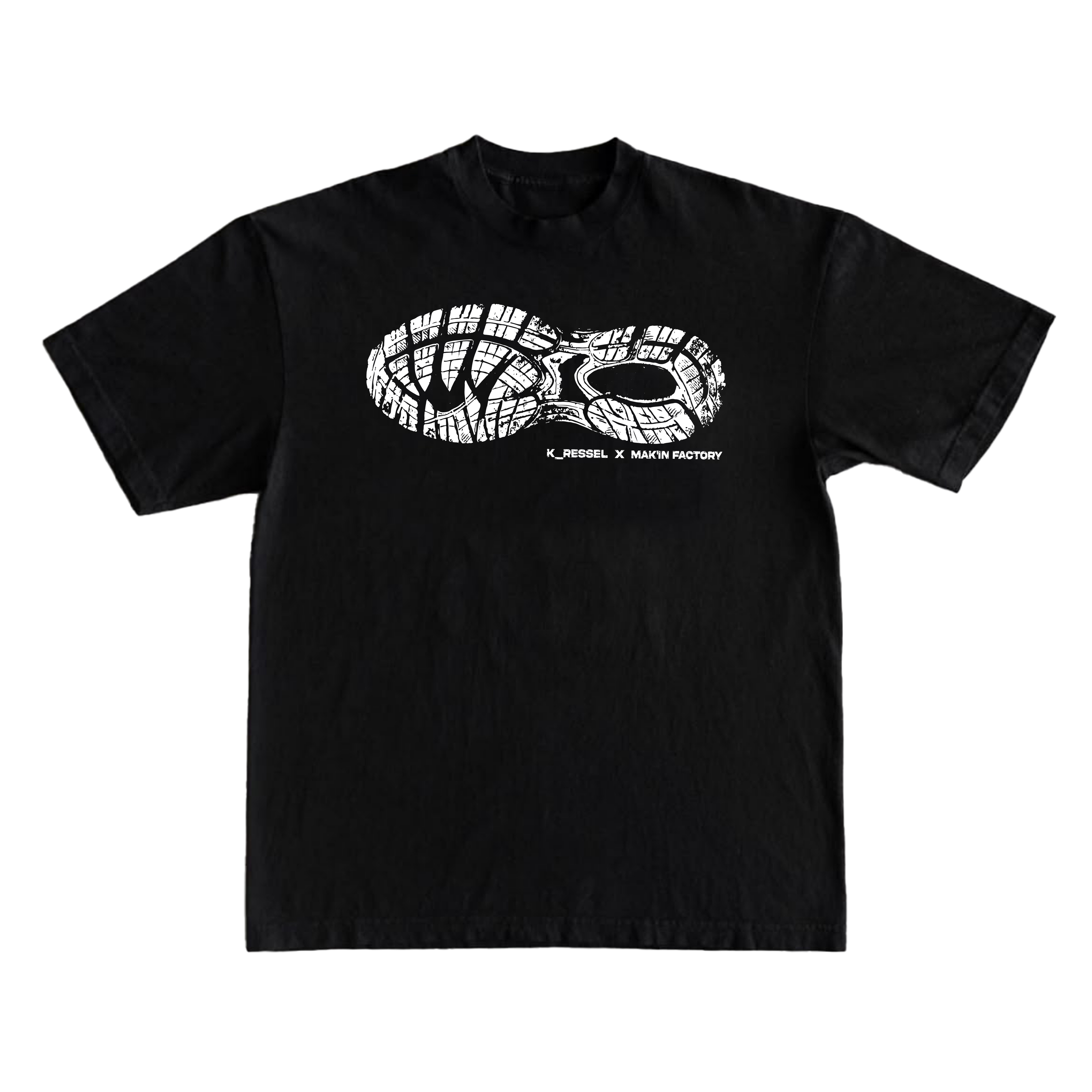 MAK'IN FACTORY X K__RESSEL - T-shirt empreinte blanche
