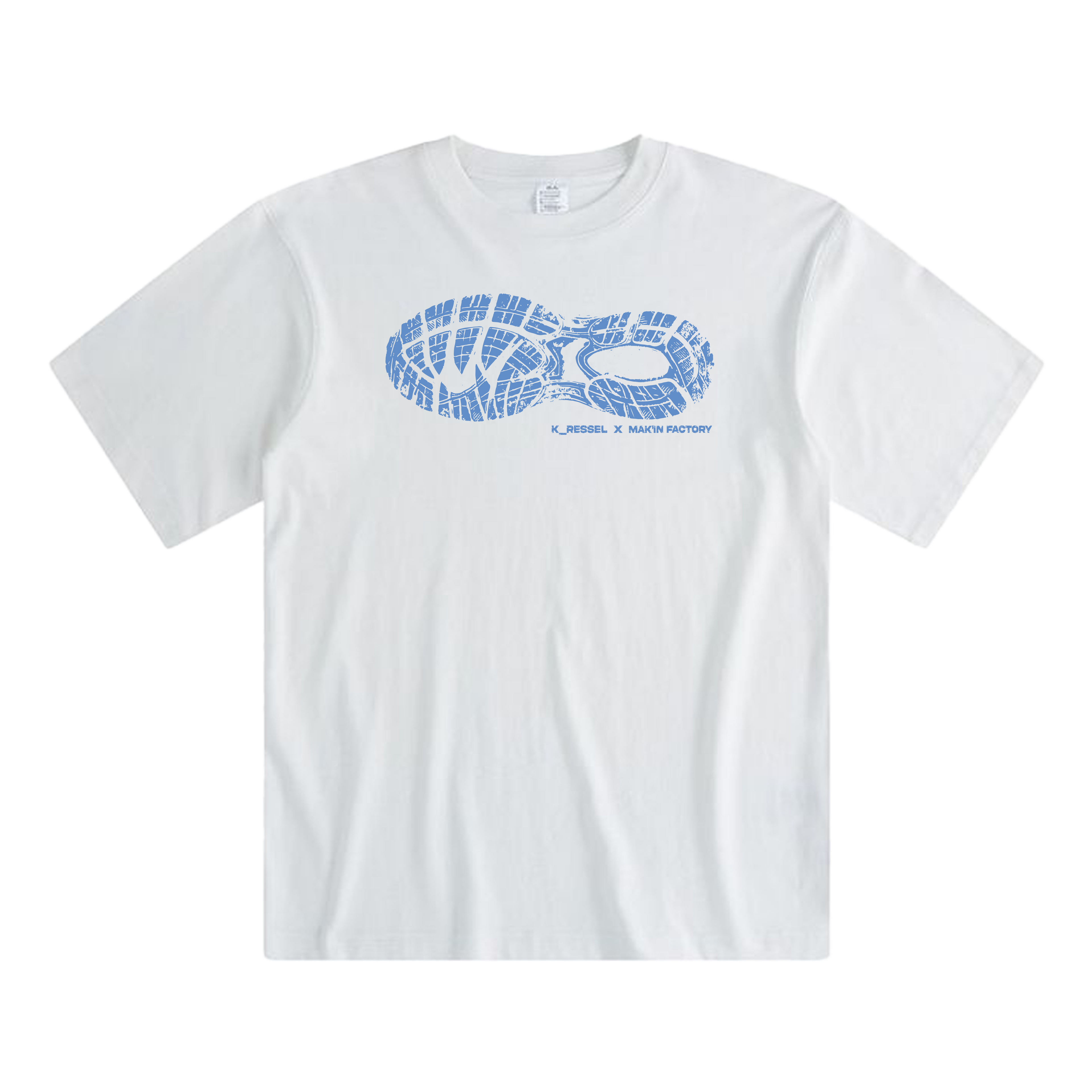 MAK'IN FACTORY X K__RESSEL - T-shirt empreinte bleue
